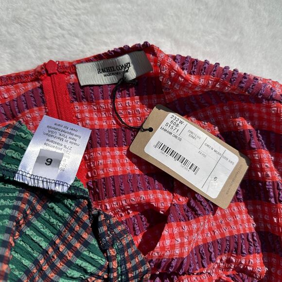 Rachel Comey Lamarr Dress Green Multi Stretchy Stripe Seersucker Size 6 NWT $595 - Picture 9 of 16
